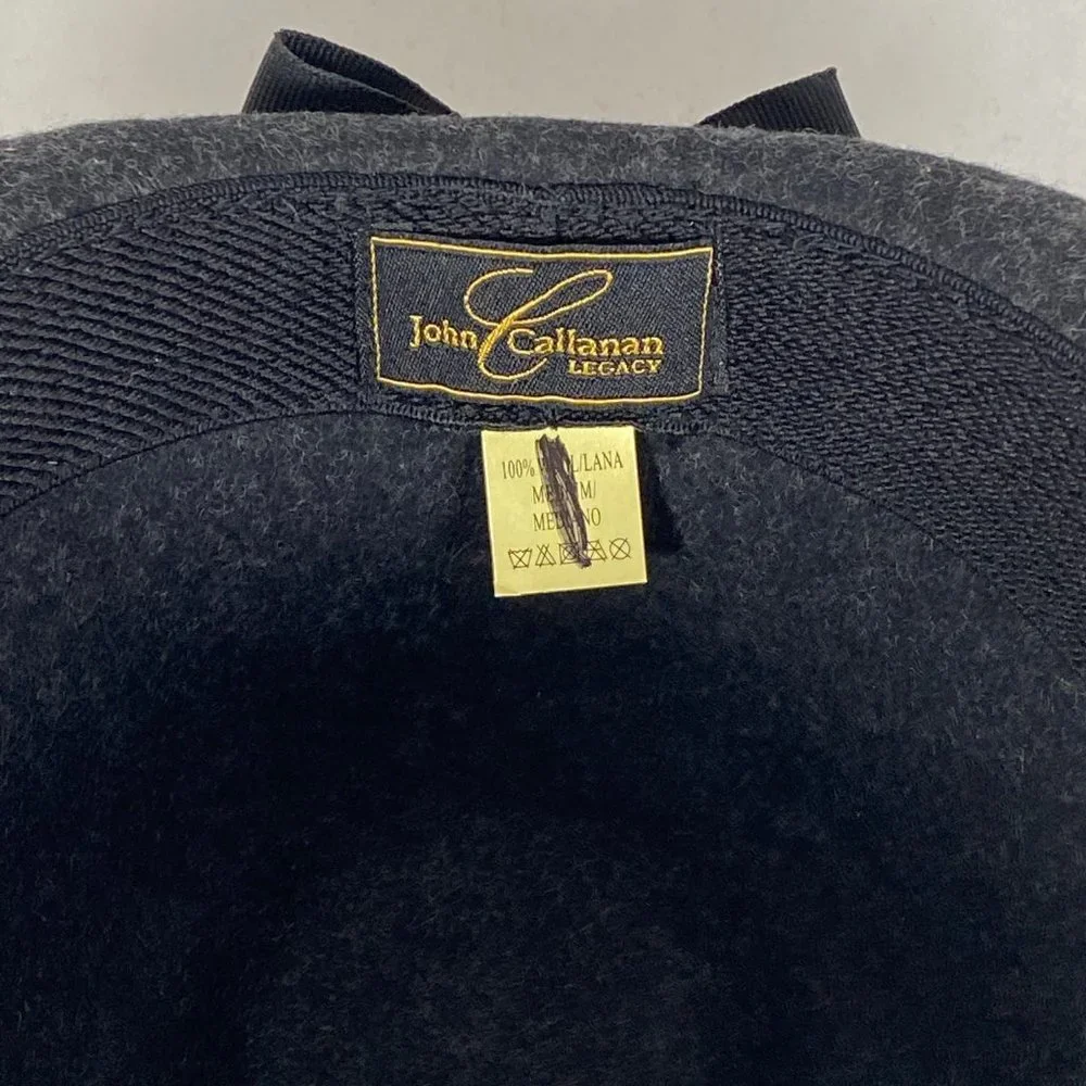 John Callanan Diamond Crown Fedora Hat Charcoal LV250 NWOT